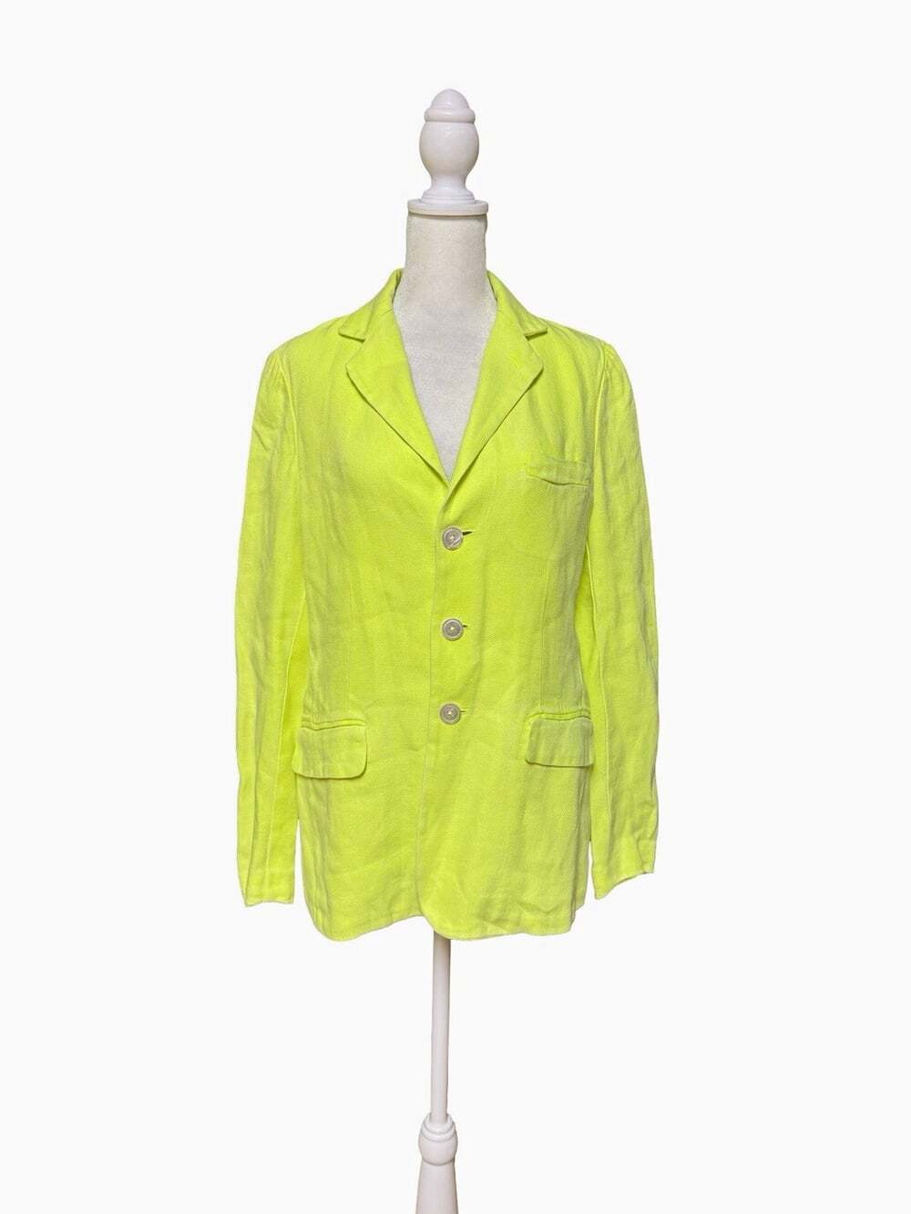 Polo Ralph Lauren Women’s Size 6 100% Linen Blazer Volt Neon Yellow Jacket